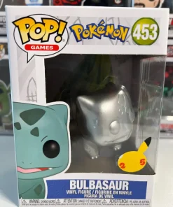 Funko POP! Games Pokémon Bulbizarre Argent Métallique 25ème Anniversaire – Boîte Imparfaite