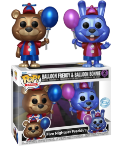 Funko POP! 2-Pack Games Five Nights at Freddy&rsquo;s Balloon Freddy & Balloon Bonnie Métallique Edition Limitée