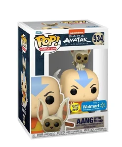 Funko POP! Animation Avatar, le Dernier Maître de l&rsquo;Air Aang avec Momo Edition Limitée Phosphorescente Walmart