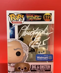 Funko POP! Retour vers le Futur Doc & Einstein Edition Limitée Walmart Signée par Christopher Lloyd avec Authentification + Boîte Acrylique