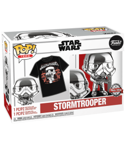 Funko POP! Star Wars Stormtrooper (Silver Metallic) Edition Limitée + T-Shirt Taille L